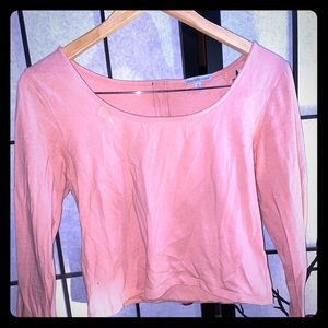 Charlotte Russe Long sleeve faux zip back crop top